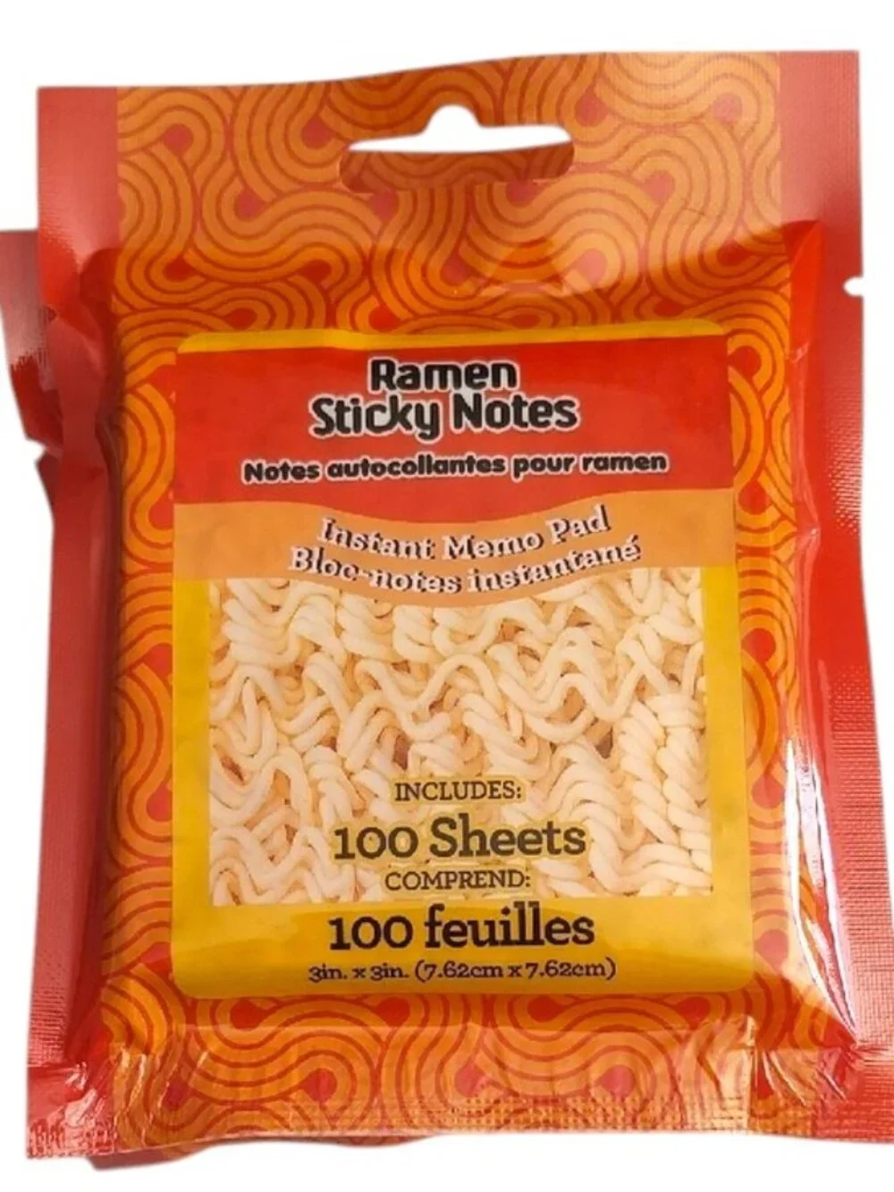 Ramen Sticky Notes - Instant Memo Pad, Yellow & Orange -NIP